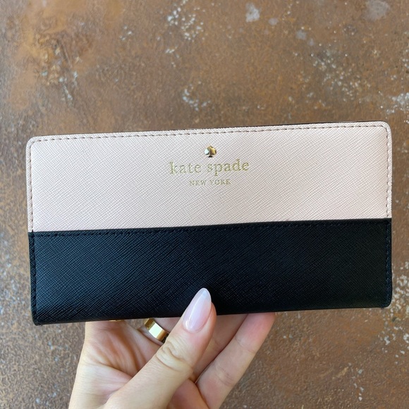 kate spade Accessories - Kate spade Color-Block Leather Small Slim Bifold Wallet color pale dogwood